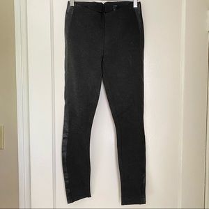 J.Crew Grey Pixie Pants w/Leather Tuxedo Stripe